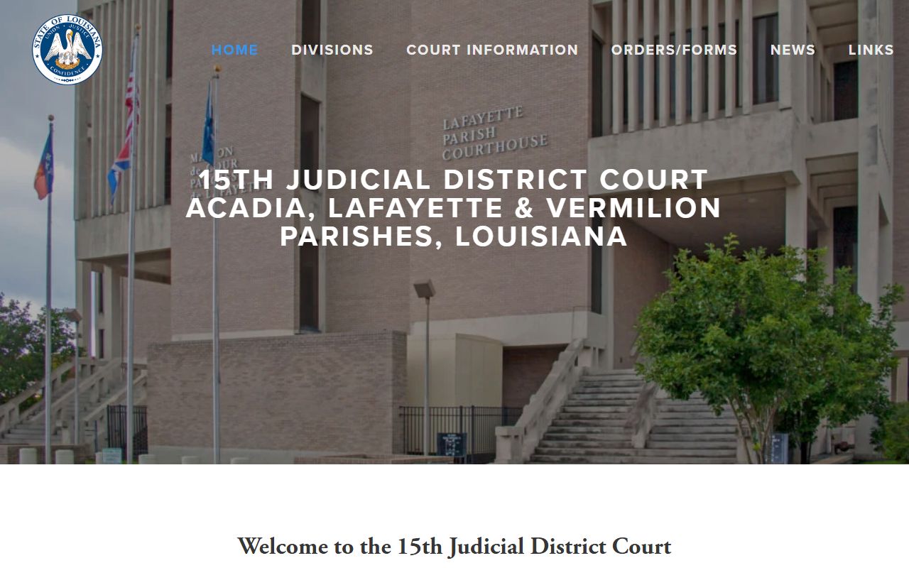 Acadia Parish Clerk of Court 15th Judicial District homepage
