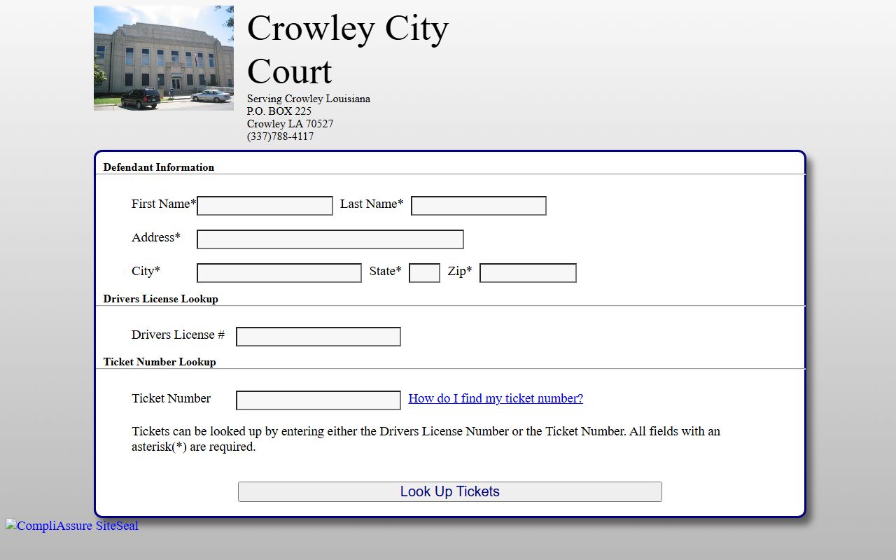 Acadia Parish court dockets Crowley City Court QuickCourt lookup