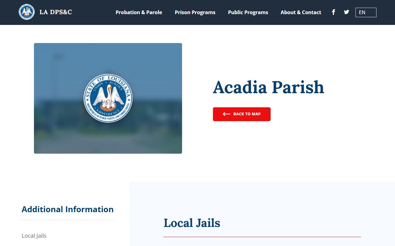 Acadia Parish court records Louisiana DOC local office listing