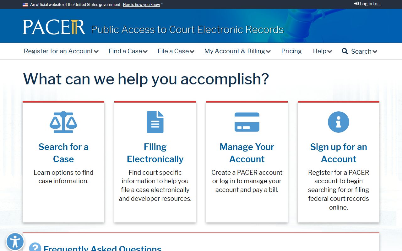 Acadia Parish traffic court records and PACER federal record source