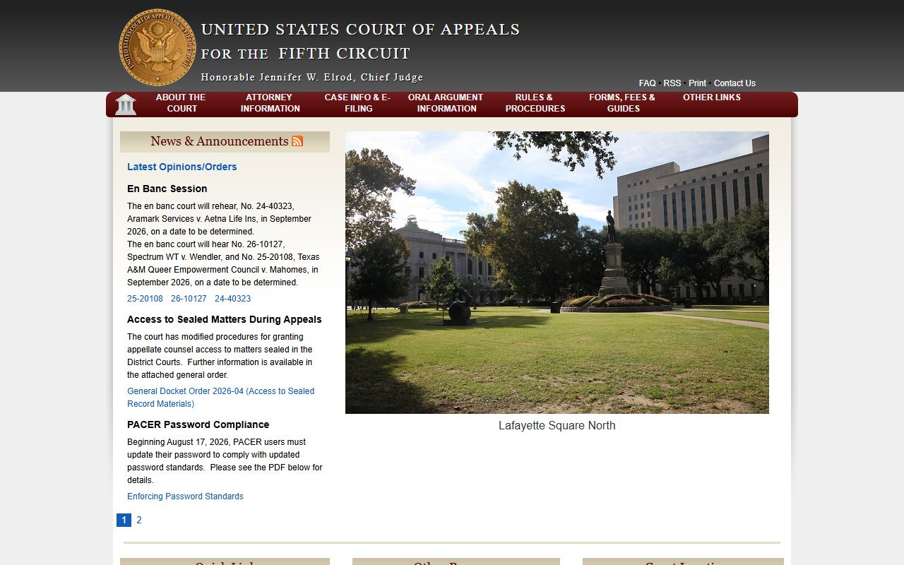 Acadia Parish traffic court records and Fifth Circuit federal appeals source