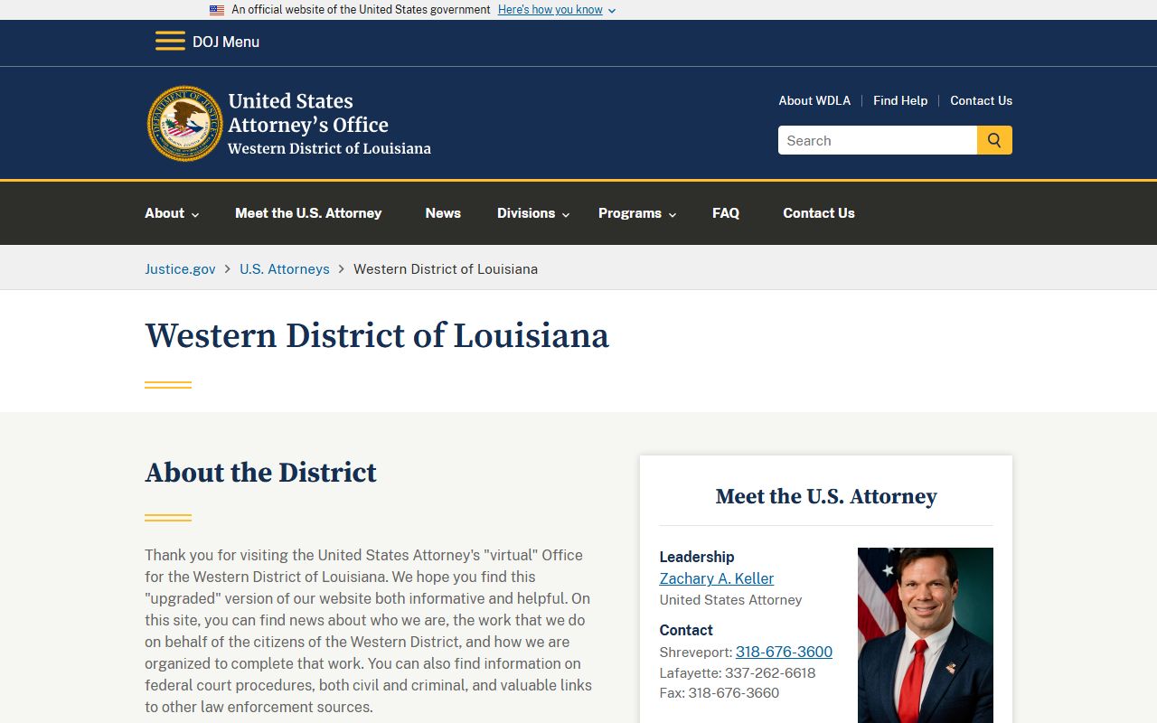 Acadia Parish warrant records Western District of Louisiana federal source